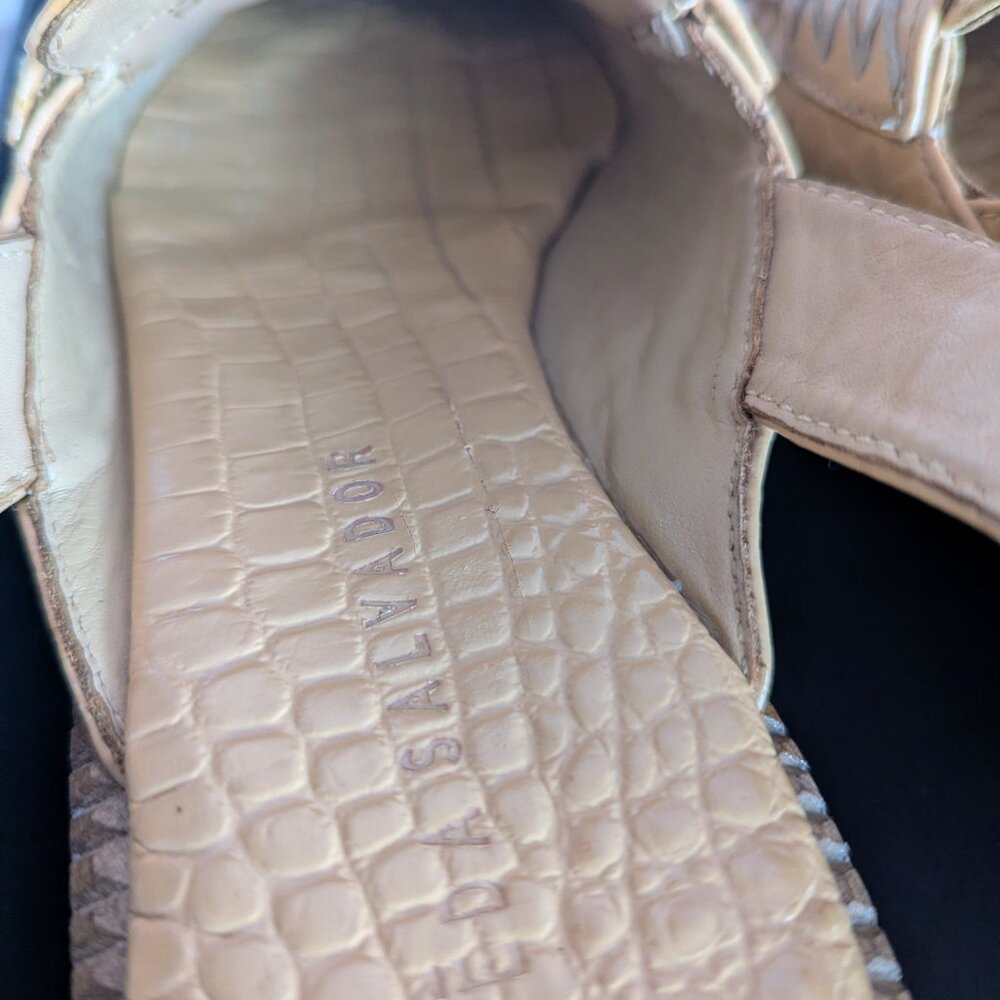 Freda Salvador Juana Slingback Lug Sole Loafers Quince Croc Size 7 New Box $425 - Picture 9 of 13